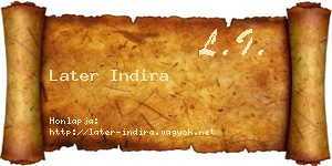 Later Indira névjegykártya